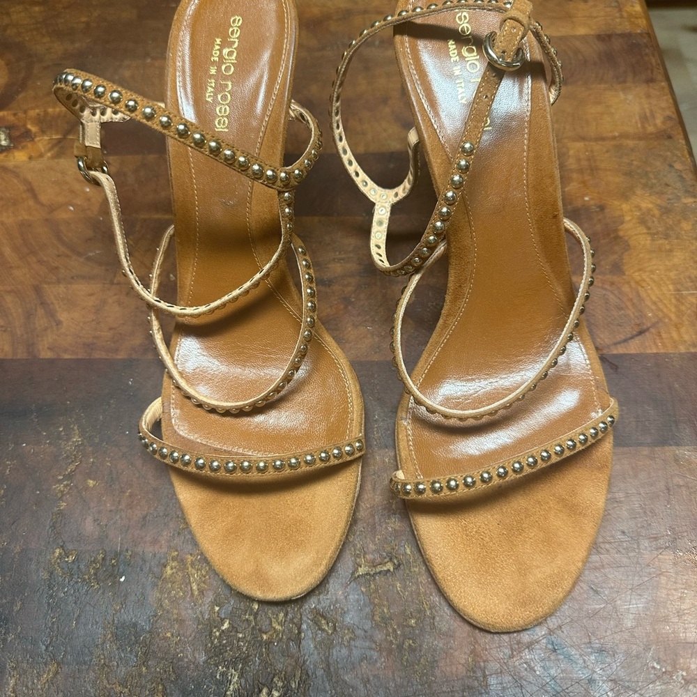Sergio Rossi Tan Strappy Sandals Size 41